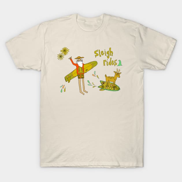 sleigh rides // christmas cheer // retro surf art by surfy birdy T-Shirt by surfybirdy